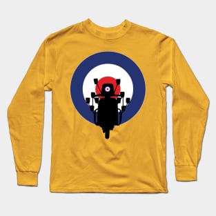 MOD Scooter silhouette with roundel as head lamp Long Sleeve T-Shirt